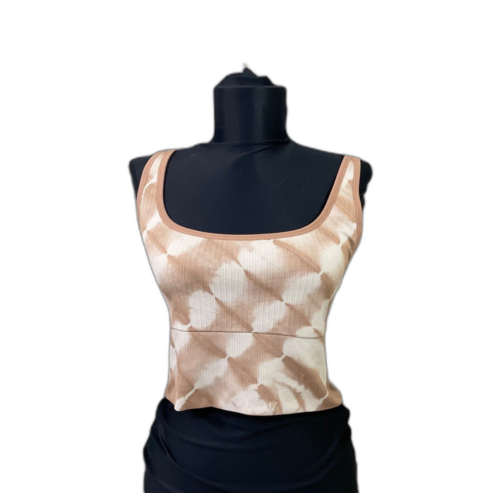 Victoria’s Secret PINK Active Seamless Bra crop top square neck tank Tie Dye L